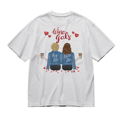 Wine gals - Pencil style (Back)-200g High-Quality 100% Cotton T-Shirt with Heat Transfer Printing