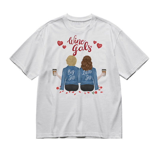 Wine gals - Pencil style (Back)-200g High-Quality 100% Cotton T-Shirt with Heat Transfer Printing