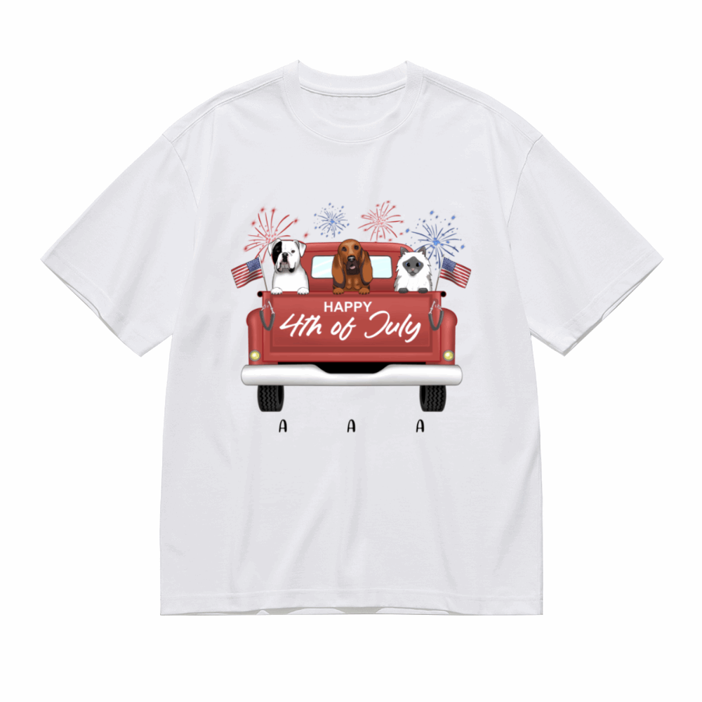 Happy 4th of July-Personalization Custom 200g cotton T-shirt