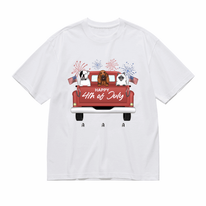 Happy 4th of July-Personalization Custom 200g cotton T-shirt