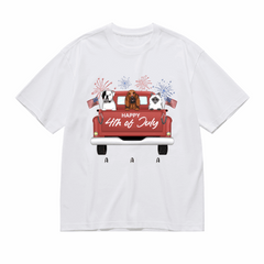 Happy 4th of July-Personalization Custom 200g cotton T-shirt