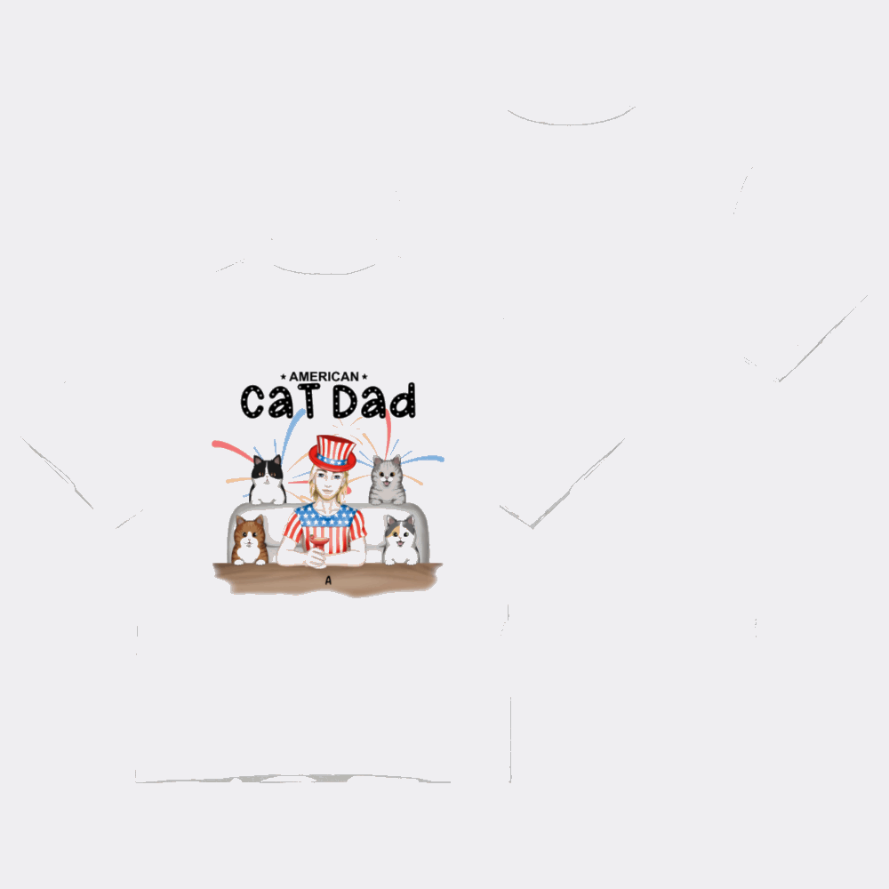 American Cat Dad-Personalization Custom 200g cotton T-shirt